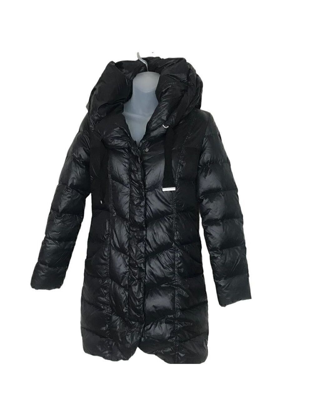 TAHARI Black Puff Down Jacket With Hood  Size XXS